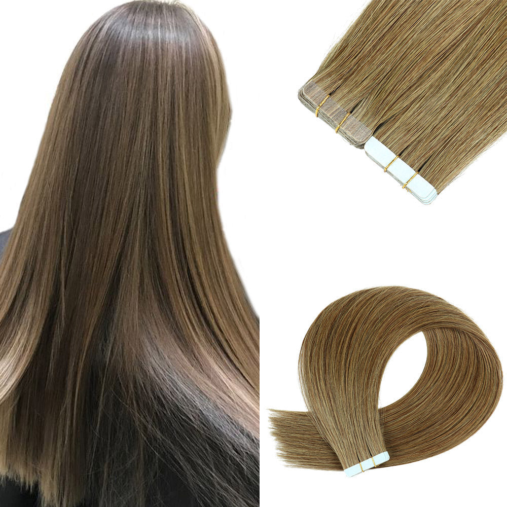 Double-sided Adhesive Hair Extension Piece PU Hair Wig - Amazhona 