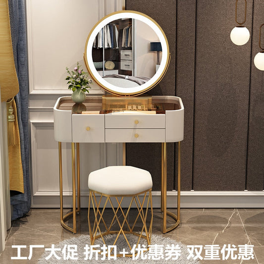 Dressing Table Light Luxury Rock Board Bedroom Dressing Table Modern Minimalist Makeup Cabinet Bedroom Furniture Dressers - Amazhona 