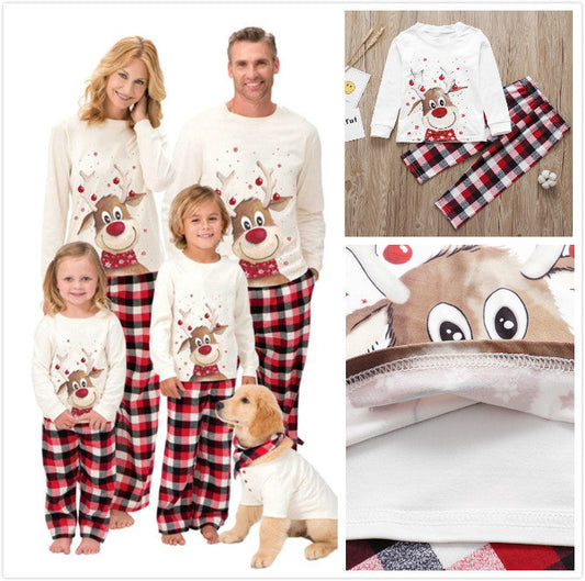 Elk Print Christmas Parent-child Outfit - Amazhona 