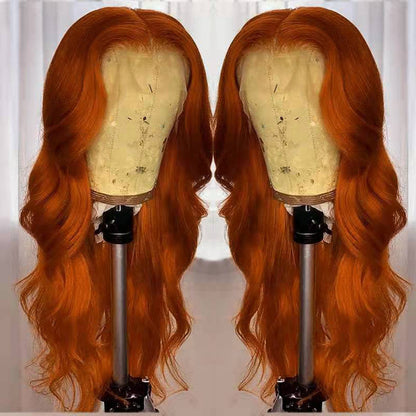 European And American Dark Orange Wig Hair Set Smooth Hair - Amazhona 