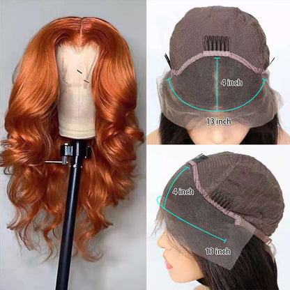 European And American Dark Orange Wig Hair Set Smooth Hair - Amazhona 