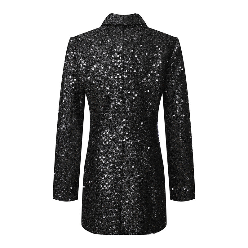 European And American Fashion Suit Ladies Temperament Jacket Sequined Suit Women Jacket - Amazhona 