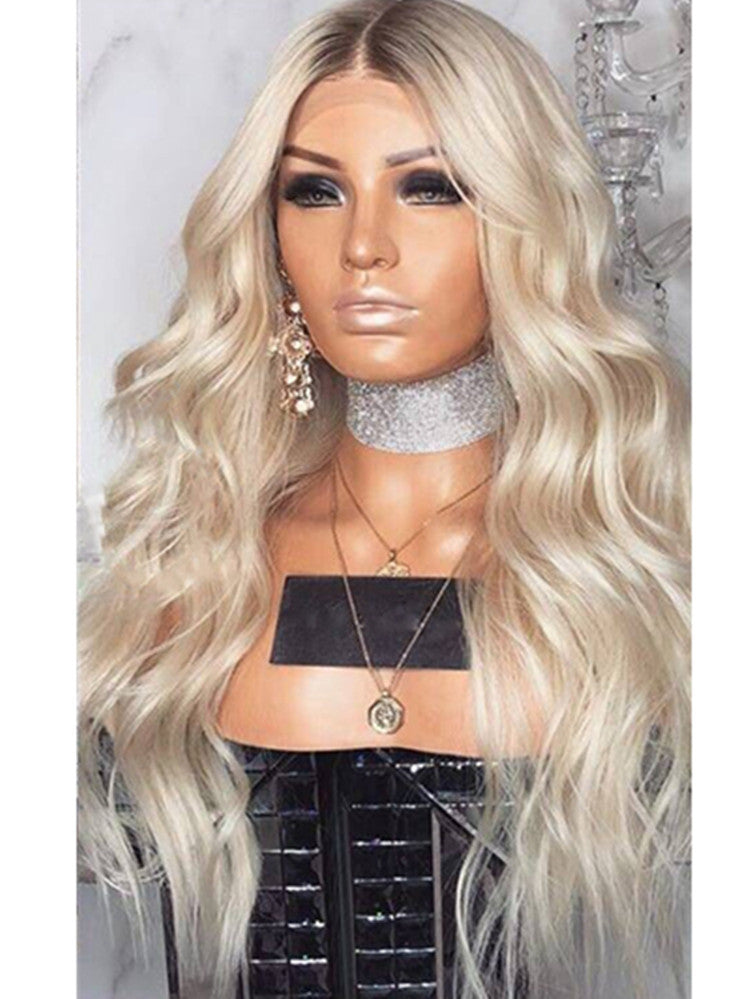 European and American blonde long curly wigs - Amazhona 