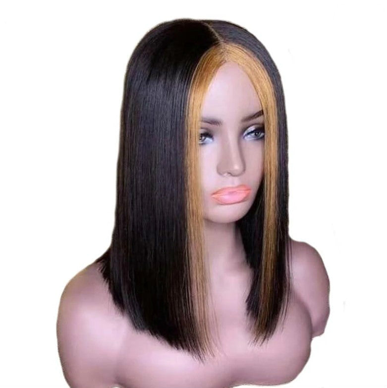 Explosion Style Front Lace Straight Hair Wig European And American Women'S Wig Short Straight Hair Human Hair Wigs - Amazhona 