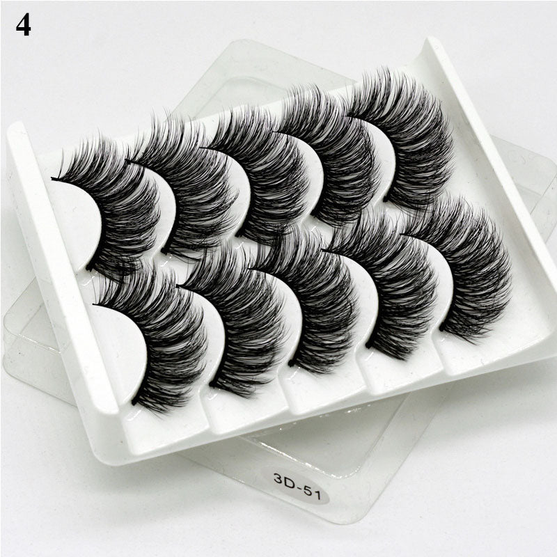 Eye makeup accessories 5 pairs set Cos cross false eyelashes Lash Extension 3D bunch Japanese Fairy Little Devil Cosplay 5 Pairs - Amazhona 