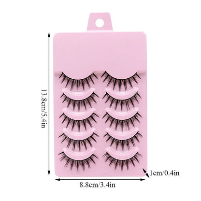 Eye makeup accessories 5 pairs set Cos cross false eyelashes Lash Extension 3D bunch Japanese Fairy Little Devil Cosplay 5 Pairs - Amazhona 