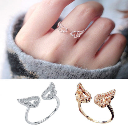 Fashion Angel Wings Wings  Rings Women's Tide Accessories Cute Rings Accessories - Amazhona 