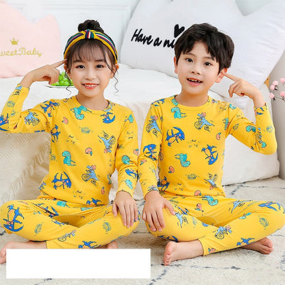 Fashion Children's Cartoon Print Thermal Underwear Set - Amazhona 