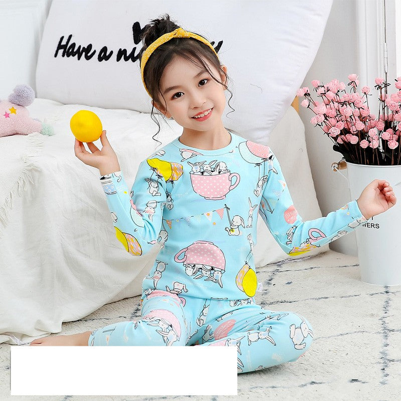 Fashion Children's Cartoon Print Thermal Underwear Set - Amazhona 