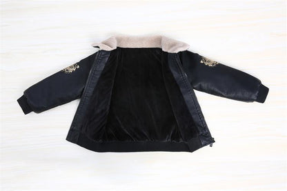 Fashion Children's Long-sleeved Plus Velvet Jacket - Amazhona 