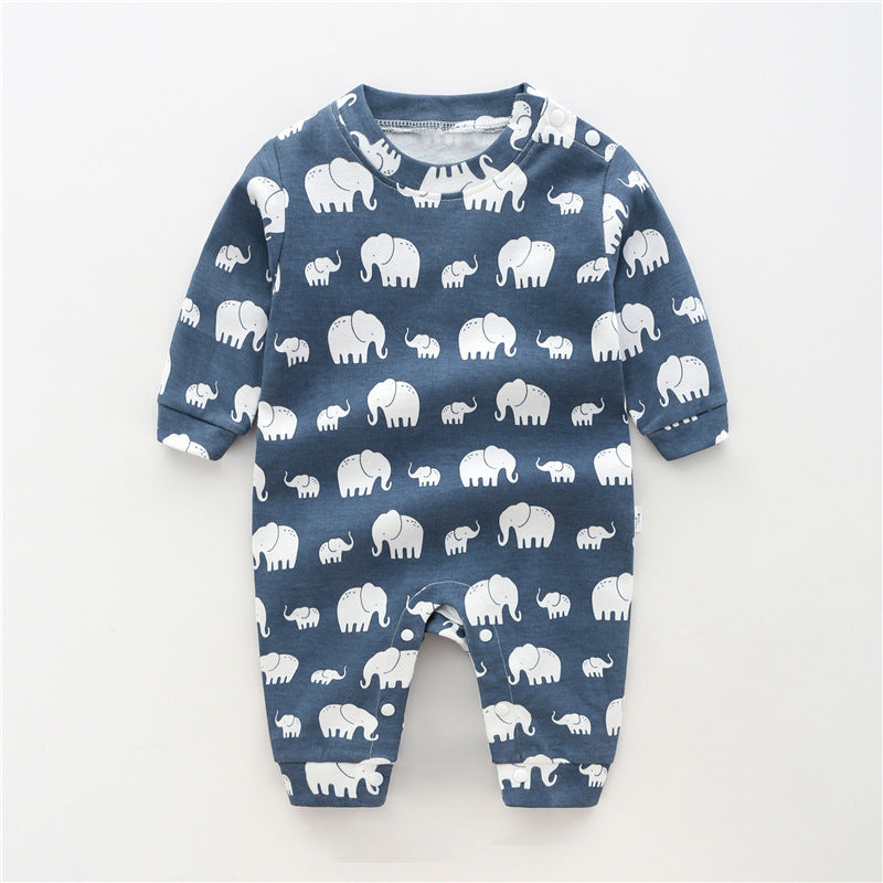 Fashion Cute Cotton Long-sleeved Thin Baby Clothes One-piece - Amazhona 