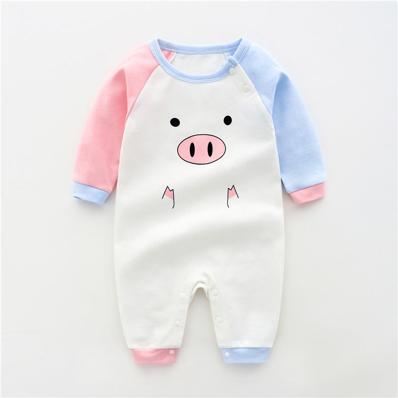 Fashion Cute Cotton Long-sleeved Thin Baby Clothes One-piece - Amazhona 