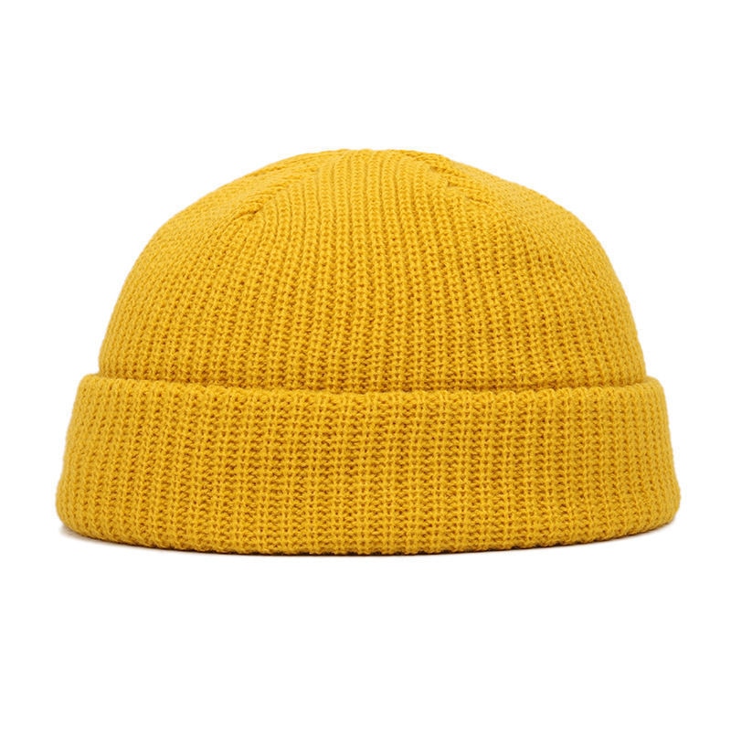 Fashion Hip Hop Beanie Knitted Hat Men Skullcap Women Winter Warm Brimless Baggy Melon Cap Cuff Docker Fisherman Beanies Hats - Amazhona 