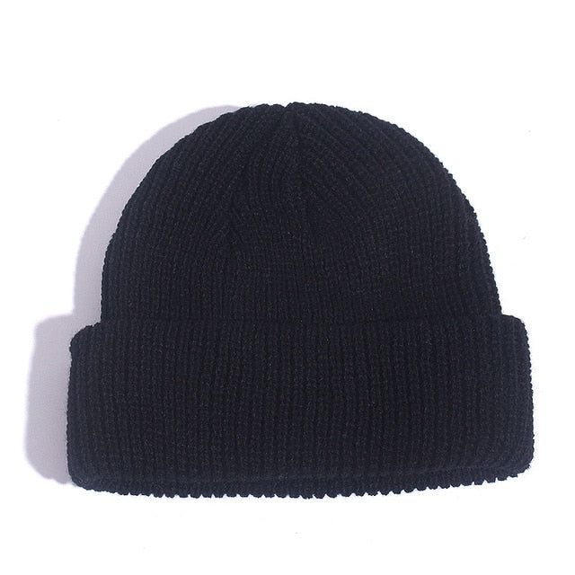 Fashion Hip Hop Beanie Knitted Hat Men Skullcap Women Winter Warm Brimless Baggy Melon Cap Cuff Docker Fisherman Beanies Hats - Amazhona 