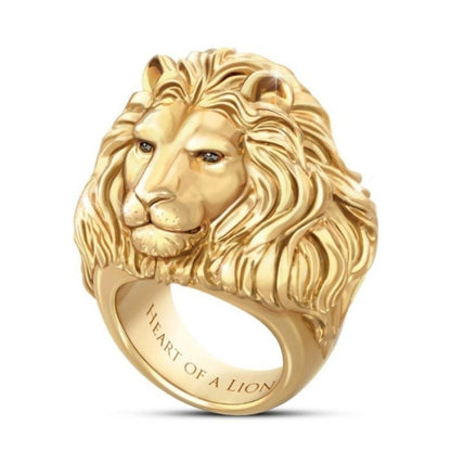 Fashion Lion Head Pattern Alloy Ring - Amazhona 