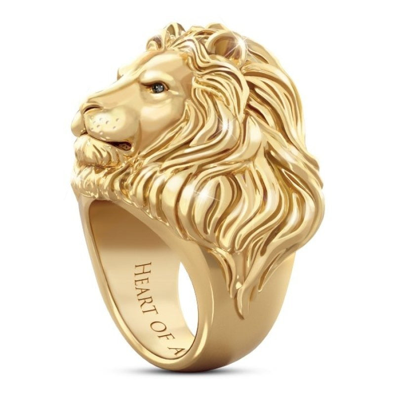 Fashion Lion Head Pattern Alloy Ring - Amazhona 