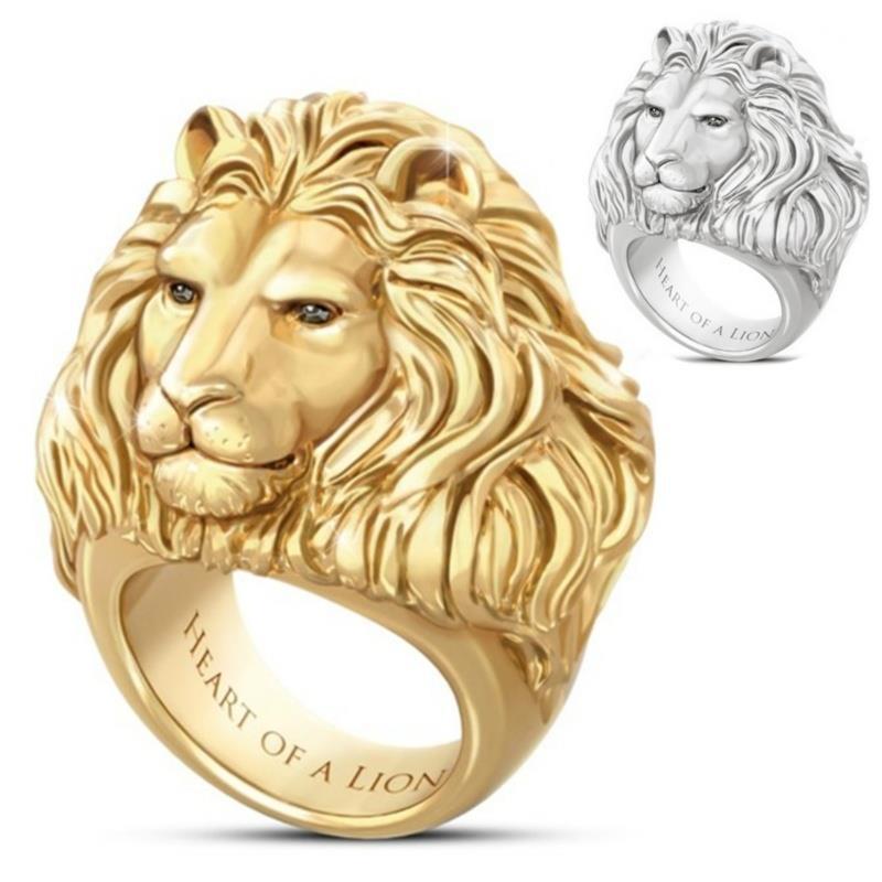 Fashion Lion Head Pattern Alloy Ring - Amazhona 