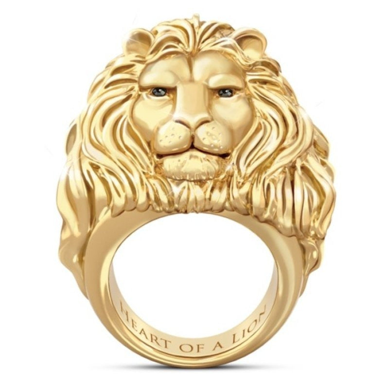 Fashion Lion Head Pattern Alloy Ring - Amazhona 