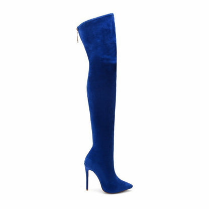 Fashion Stretch Pointy Toe High Heel Over-the-knee Boots - Amazhona 