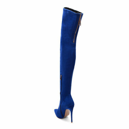 Fashion Stretch Pointy Toe High Heel Over-the-knee Boots - Amazhona 