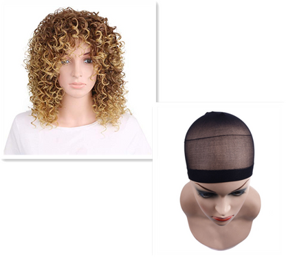 Fashionable chemical short curly hair wig - Amazhona 