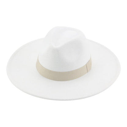 Fedora Hats for Women New 9.5cm Wide Brim Dress Men Caps Felted Hat Panama Church Wedding Ribbon Band Men Hat Sombreros De Mujer - Amazhona 