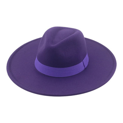 Fedora Hats for Women New 9.5cm Wide Brim Dress Men Caps Felted Hat Panama Church Wedding Ribbon Band Men Hat Sombreros De Mujer - Amazhona 