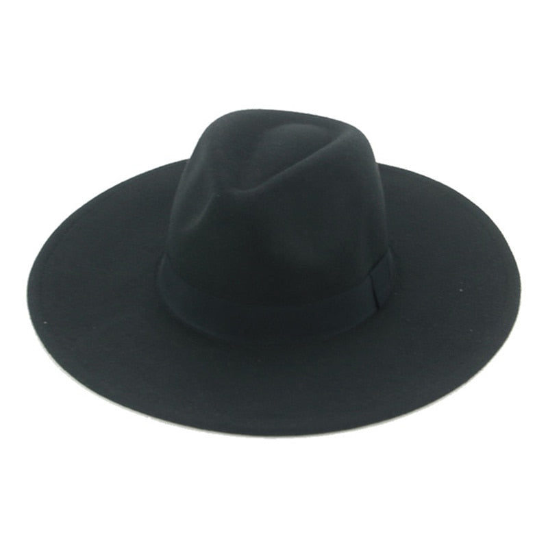 Fedora Hats for Women New 9.5cm Wide Brim Dress Men Caps Felted Hat Panama Church Wedding Ribbon Band Men Hat Sombreros De Mujer - Amazhona 