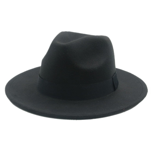 Fedora Hats for Women New 9.5cm Wide Brim Dress Men Caps Felted Hat Panama Church Wedding Ribbon Band Men Hat Sombreros De Mujer - Amazhona 