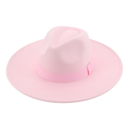 Fedora Hats for Women New 9.5cm Wide Brim Dress Men Caps Felted Hat Panama Church Wedding Ribbon Band Men Hat Sombreros De Mujer - Amazhona 