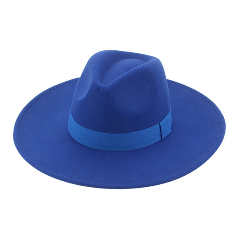 Fedora Hats for Women New 9.5cm Wide Brim Dress Men Caps Felted Hat Panama Church Wedding Ribbon Band Men Hat Sombreros De Mujer - Amazhona 