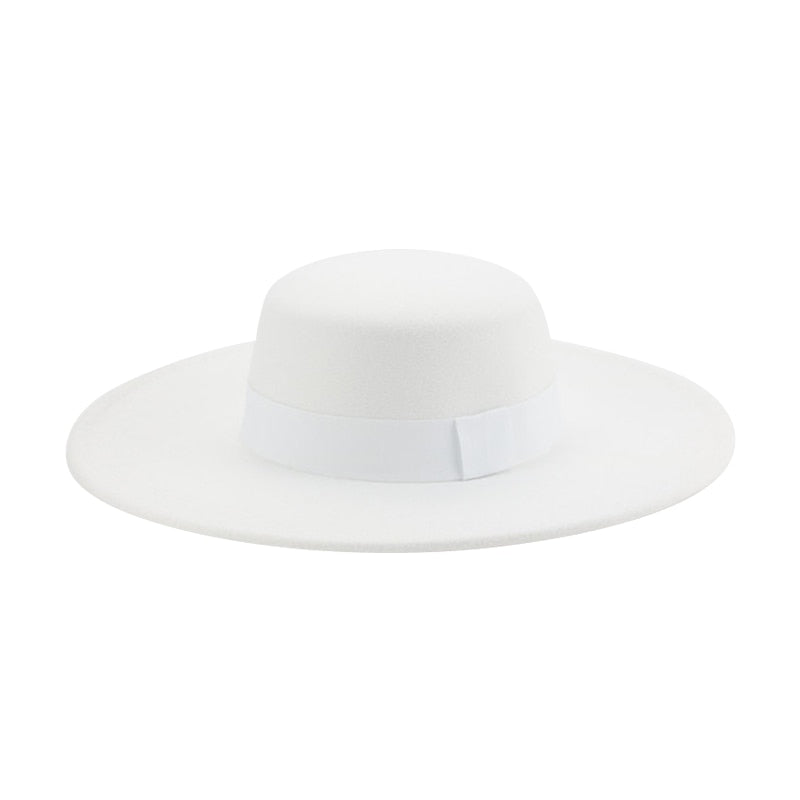 Fedora Hats for Women New 9.5cm Wide Brim Dress Men Caps Felted Hat Panama Church Wedding Ribbon Band Men Hat Sombreros De Mujer - Amazhona 