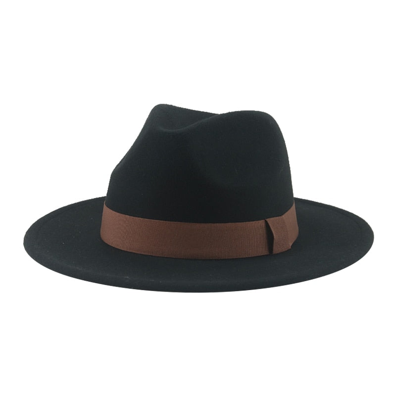 Fedora Hats for Women New 9.5cm Wide Brim Dress Men Caps Felted Hat Panama Church Wedding Ribbon Band Men Hat Sombreros De Mujer - Amazhona 