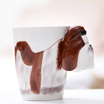 Festival gift Ceramic coffee milk tea mug 3D animal shape Hand painted Cow cup - Amazhona 