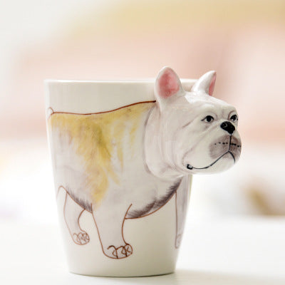 Festival gift Ceramic coffee milk tea mug 3D animal shape Hand painted Cow cup - Amazhona 