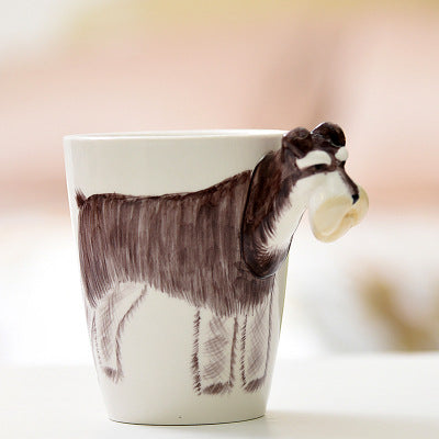 Festival gift Ceramic coffee milk tea mug 3D animal shape Hand painted Cow cup - Amazhona 