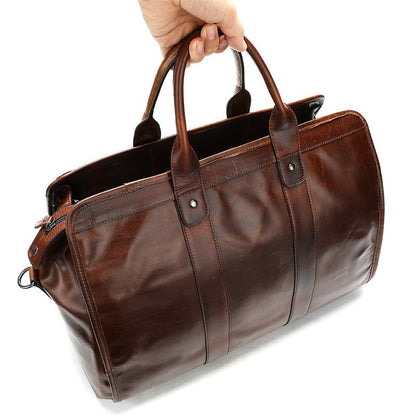 First Layer Cowhide Retro Large-capacity Travel Bag - Amazhona 