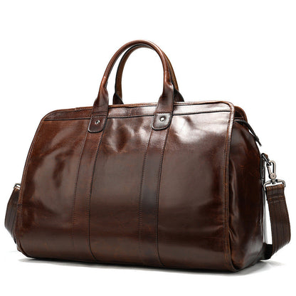 First Layer Cowhide Retro Large-capacity Travel Bag - Amazhona 