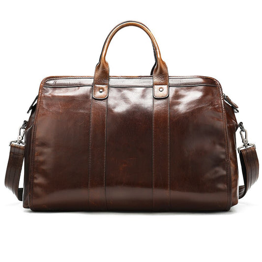 First Layer Cowhide Retro Large-capacity Travel Bag - Amazhona 