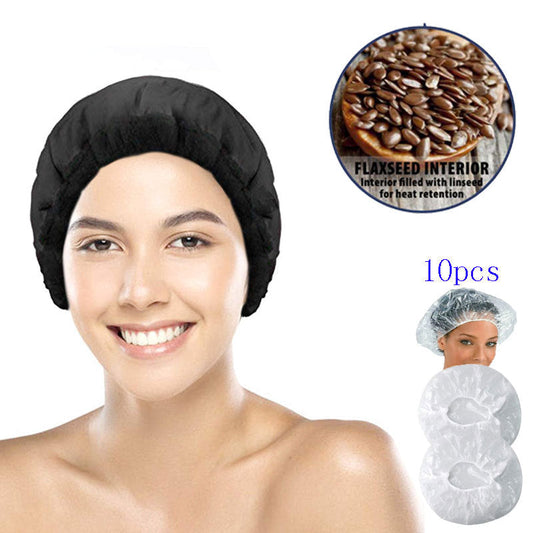 Flaxseed Care Cap Oiled Hair Mask Dry Hair Cap - Amazhona 