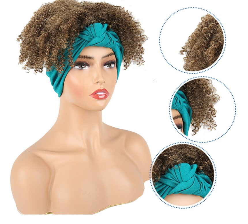 Fluffy short curly hair scarf - Amazhona 