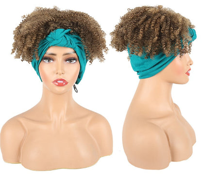 Fluffy short curly hair scarf - Amazhona 