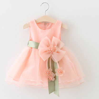 Foreign children 2021 new summer sleeveless dress baby girls gauze princess dress baby Korean clothing - Amazhona 