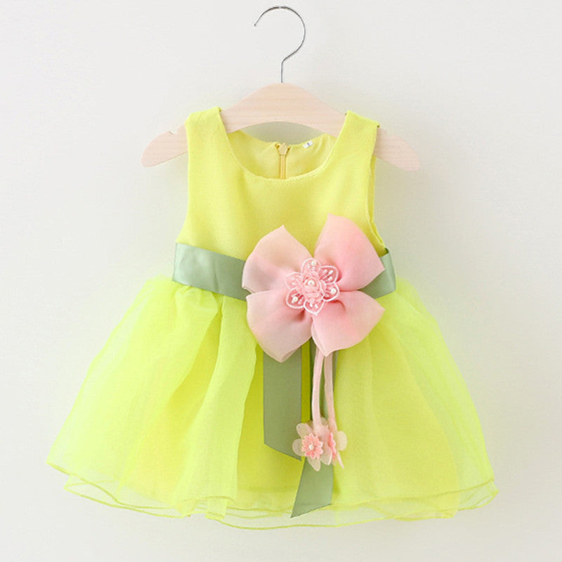 Foreign children 2021 new summer sleeveless dress baby girls gauze princess dress baby Korean clothing - Amazhona 