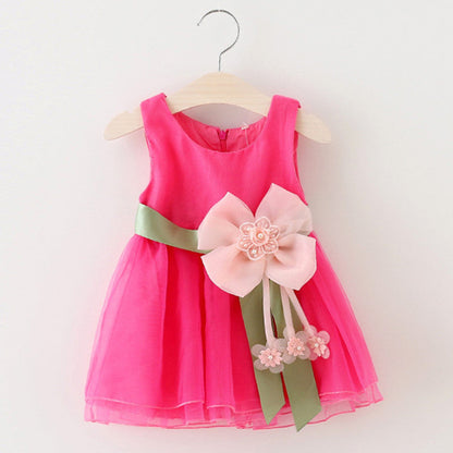 Foreign children 2021 new summer sleeveless dress baby girls gauze princess dress baby Korean clothing - Amazhona 