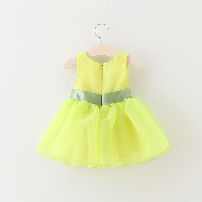 Foreign children 2021 new summer sleeveless dress baby girls gauze princess dress baby Korean clothing - Amazhona 