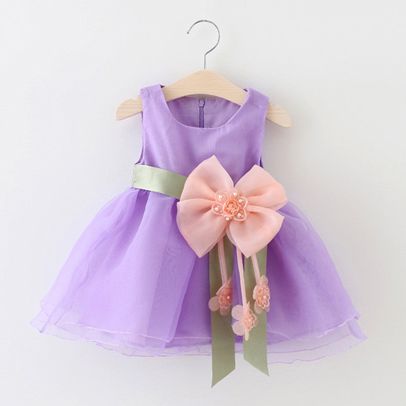 Foreign children 2021 new summer sleeveless dress baby girls gauze princess dress baby Korean clothing - Amazhona 