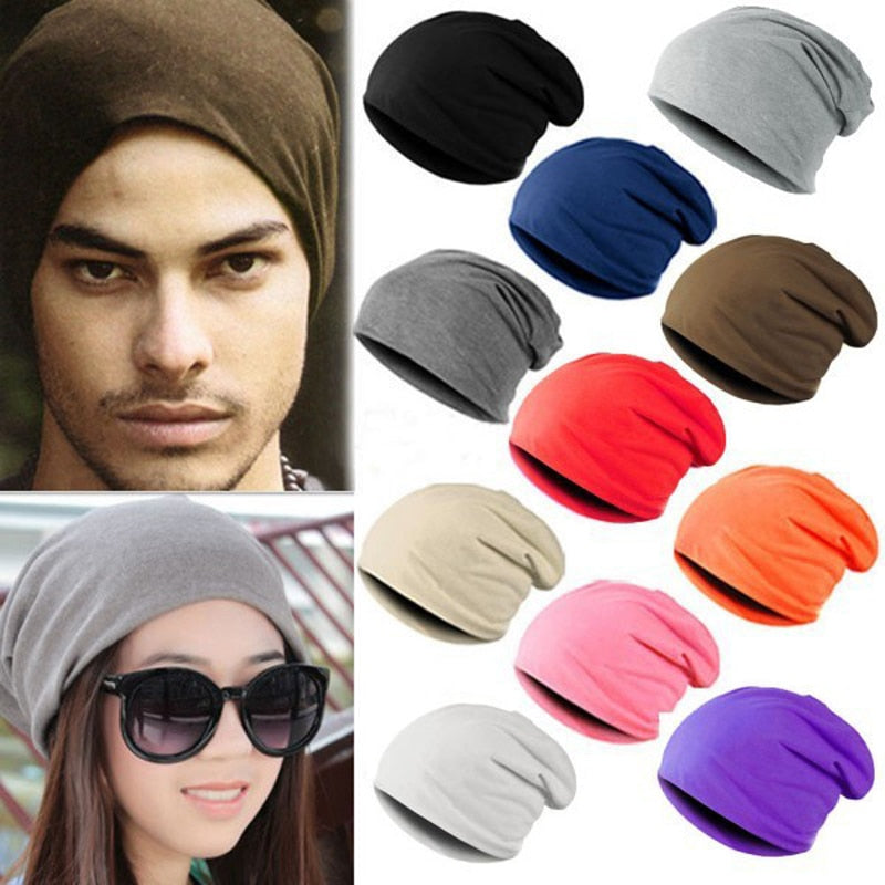 Four Seasons All-match Unisex Knitted Hat Crochet Slouchy Solid Hats Cap for Women Men Beanies Skullies Hip Hop Hats GH-555 - Amazhona 