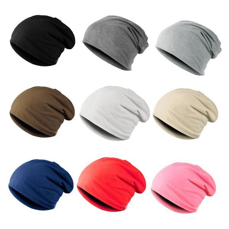 Four Seasons All-match Unisex Knitted Hat Crochet Slouchy Solid Hats Cap for Women Men Beanies Skullies Hip Hop Hats GH-555 - Amazhona 