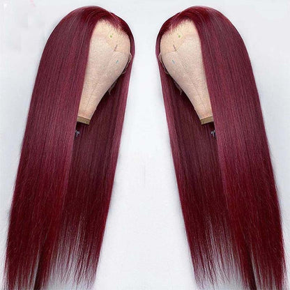 Full Headgear Long Straight Front Lace Wig Smooth Hair - Amazhona 